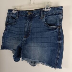 Kut From The Kloth Shorts Womens 10 Blue Denim Raw Hem Stretch Distressed Casual